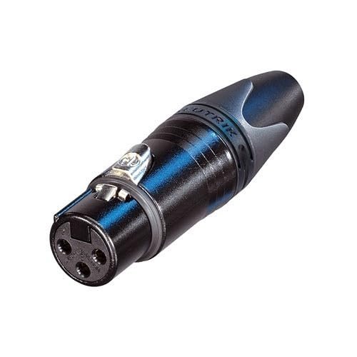 NC3FXX-B XX Series 3-Pole Female XLR Cable Connector, Gold Contacts, Black Metal Housing