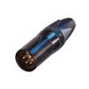 NC4MXX-B 4-Pole Male Cable Connector, Gold Contacts, Black Metal Housing view 1