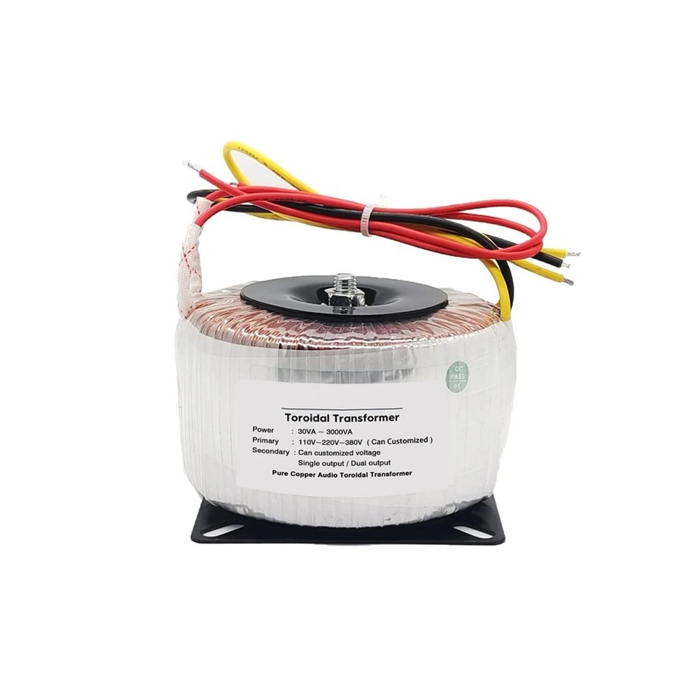 100W Ring Core Toroidal Transformer Input 220V 110V Dual Output 3Wires 9V-0-9V/12V-0-12V/24V-0-24V 1Pcs(Input 380V,6V-0-6V)