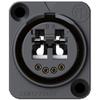 NO2-4FDW-A Chassis Connector with Black Chromium Plating, Solder Contacts and LC-Duplex Feedthrough Socket, IP65, Black view 2