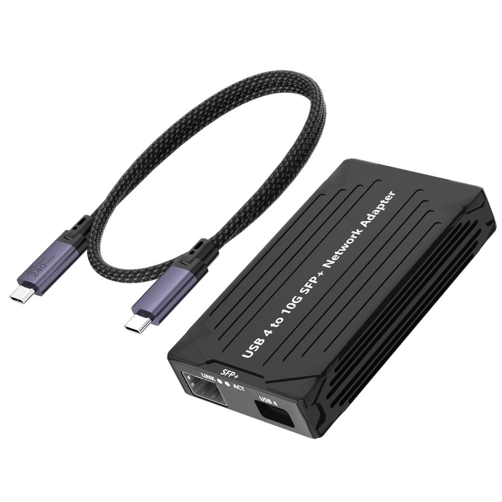 GLOTRENDS ST7464 USB4 to 10GbE SFP+ Network Adapter for NAS/PC/Mac, Compatible with Thunderbolt 5/4/3, Support macOS/Linux (Not Windows)