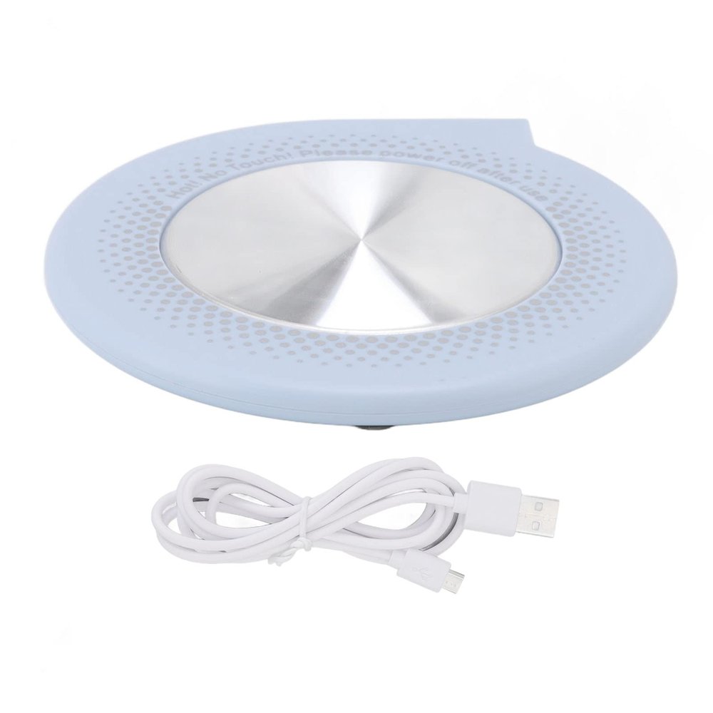 Coffee Mug Warmer for Desk, 55C Constant Beverage Heating Plate, Portable USB Fast Heating Coffee Insulating Pad, Candle Wax Warmer for Hot Milk Tea Water Desk Home Office Use Blue