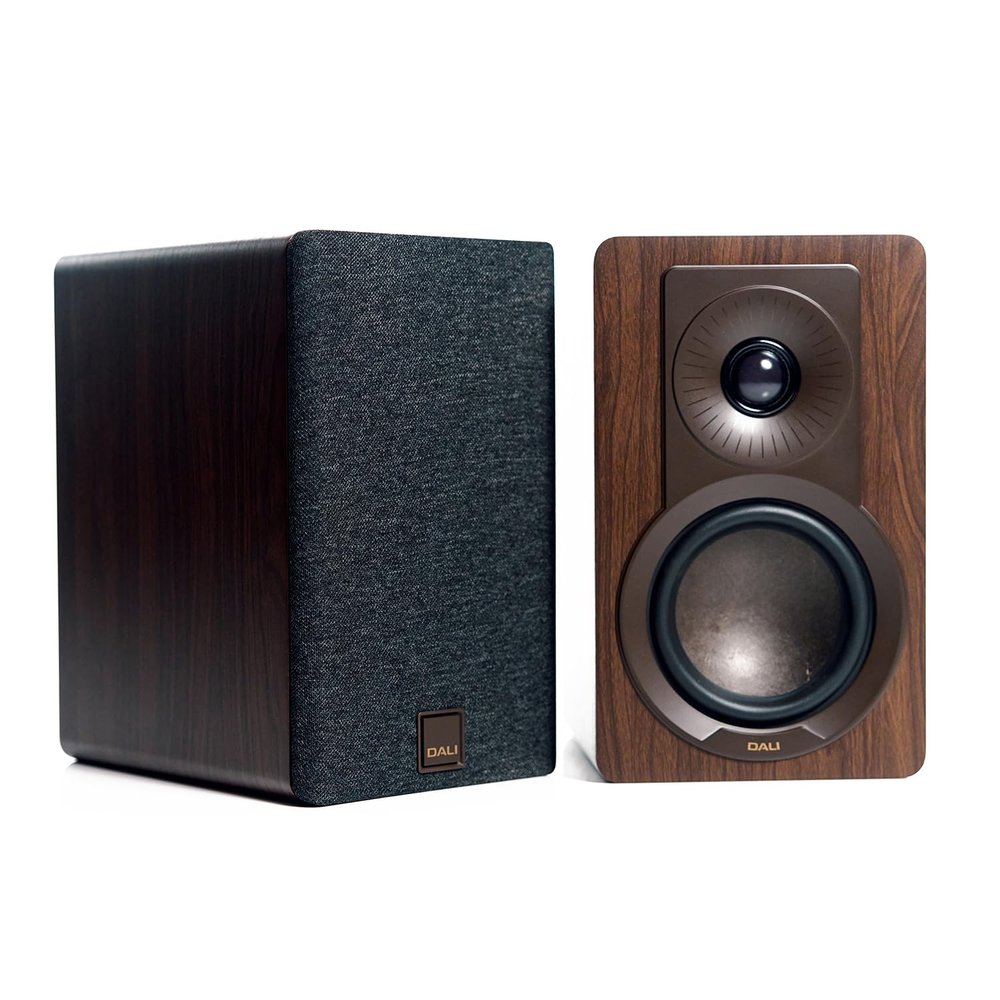 DALI KUPID Premium Compact Passive Hi-Fi Bookshelf Speakers, 2-Way Design with 4.5" Woofer & 1" Tweeter, Includes Wall Mount (Pair) (Dark Walnut)