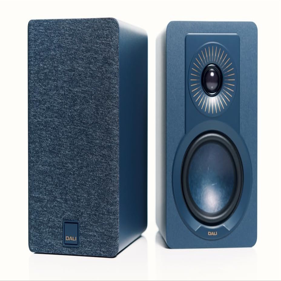 DALI KUPID Premium Compact Passive Hi-Fi Bookshelf Speakers, 2-Way Design with 4.5" Woofer & 1" Tweeter, Includes Wall Mount (Pair) (Chilly Blue)
