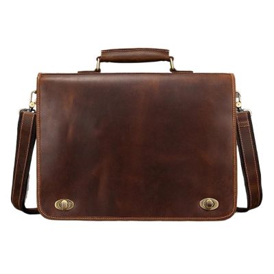 Briefcase Thick Genuine Leather Men Briefcase 15" Laptop Cow Business Tote Man(Color 3)