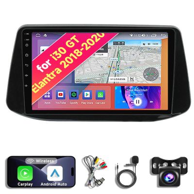 8CORE 2+32GB Android 14 Car Radio Stereo for 2018-2020 Hyundai i30 Elantra GT - 9.11" QLED Touch Screen, Upgrade Dash Kit with CarPlay & Android Auto, GPS Navigation, SWC Support, Bluetooth 5, WiFi,