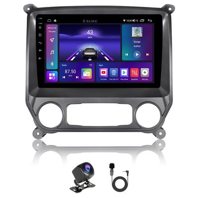 ASURE 10.1" 8Core 4+64GB Android 15 Car Stereo Radio for Chevrolet Silverado 2014-2018 GMC Sierra Base Android GPS Navigation Unit with Wireless Carplay,Android Auto,1280x800 Touchscreen with Camera
