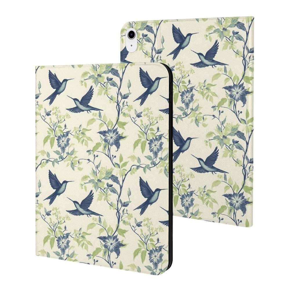 Compatible with iPad A16 Case 11 Inch 2025, Slim Hummingbird Leaves Print Tablet Cover Compatible with iPad 10th Generation Case 10.9 Inch 2022 with Stand Auto Wake/Sleep