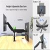 AEONS Dual Monitor Stand up to 32 inches Screen, Load-Bearing Max 22 lbs Each Gas Spring Pneumatic Arm, Adjustable Dual Monitor Mount, Max VESA 100x100mm, Black view 4