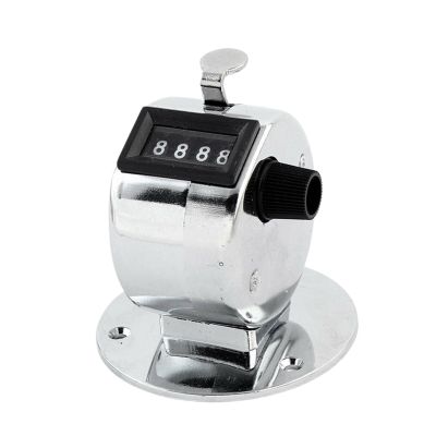 KJEBVHIRS Table Stainless Steel Handheld Ring 4 Digits Tally Clicker Counter Silver Tone