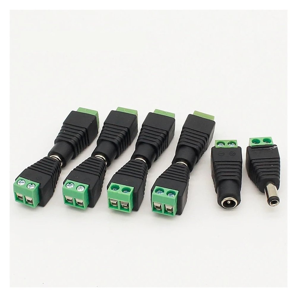 10 Pcs CCTV Cameras 2.1mm x 5.5mm Female Male DC Power