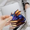 3 Pcs Cute Purple Dragon Sleeping on Books Sticker Waterproof Vinyl Fantasy Book Sticker Book Lover Decal for Laptop, Water Bottle, Kindle, Phone Case, Car, Helmet, Gifts view 4
