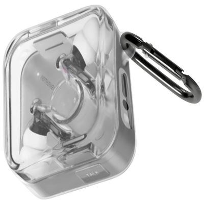 Geiomoo Silicone Case for Nothing Ear (3), Soft Flexible Scratch Resistant Protective Cover with Carabiner (Clear)