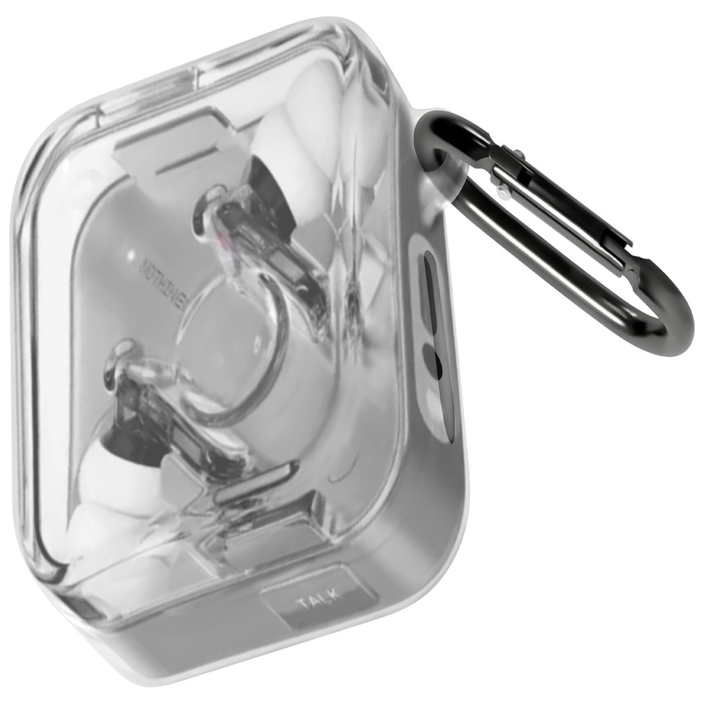 Geiomoo Silicone Case for Nothing Ear (3), Soft Flexible Scratch Resistant Protective Cover with Carabiner (Clear)