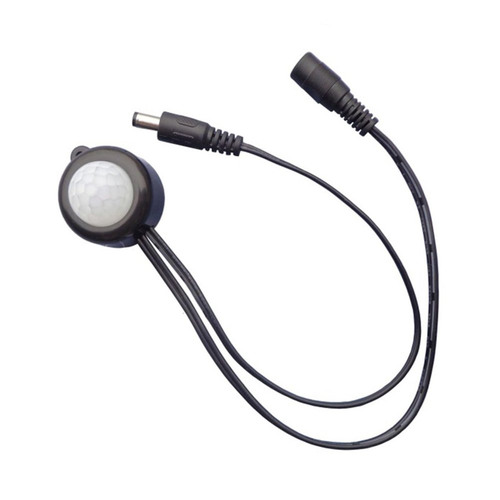 WRBSUJTMM DC5V-24V 12V 5A PIR Human Body Infrared Motion Sensor Detector Control LED Light bar DC Connector photosensitive Sensor(Black)