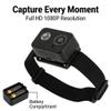QWUUYEC Action Camera Head Mount, 1080P HD, 2.0M CMOS Sensor, Wearable Led Headlamp, Supports 128GB Memory - Adjustable 45 Degree Lighting, Quick Charging, Ideal for Outdoor and Night Us view 2