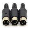 3pcs/lot DIN Male Cable Connector 5 Pin with Handle view 3