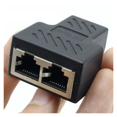 1pcs 1 to 2 Ways RJ45 LAN Ethernet Network Cable Female Splitter Connector