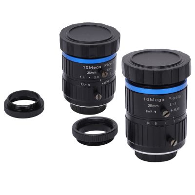 2PCS C Mount Telescope Camera Lenses 25mm & 35mm Focal Length f / 1.7 & f / 1.4 Manual Aperture Wide Angle & Telephoto - Large Aperture Zoom for Surveillance & DIY Securi