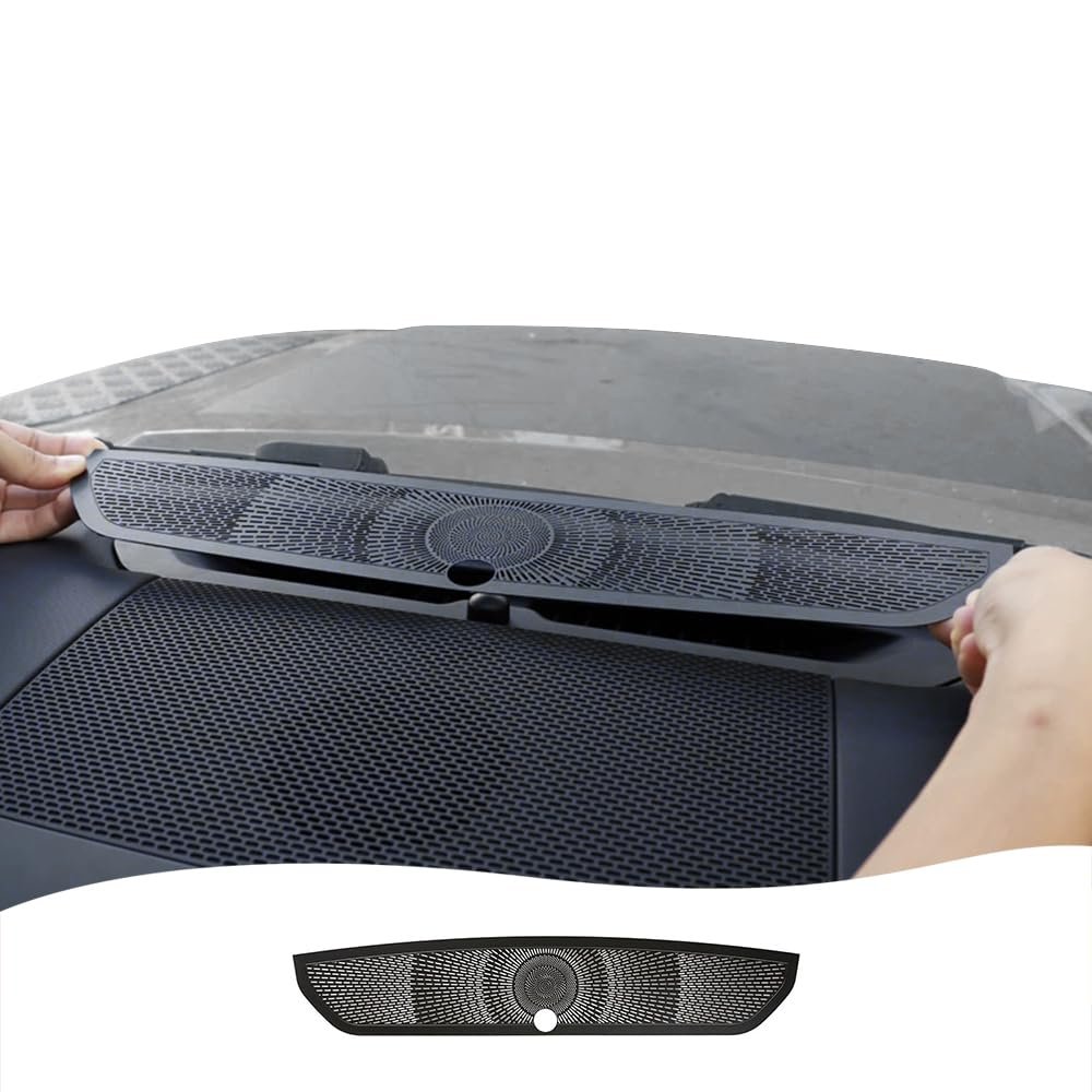 Center Dash air Vent Cover for 2020-2025 Land Rover Defender 90 110 130 Dash air Vent Cover Anti-Blocking Protection mesh Cover Interior Decoration Tuning Supplies Accessories (Stainless Steel Style)
