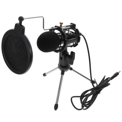Mikinona Condenser Computer Microphone with Tripod Stand and Shock Mount Filter Noise-reducing Gaming Mic for Laptop Streaming Podcast Recording and Video Chat