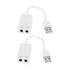BRIGHTFUFU 2pcs USB Sound Card External Audio Adapter for Laptop and Desktop Independent Noise-reducing Channel Sound with Mic Input and Headphone Output Plug and Play No Driver Needed view 1