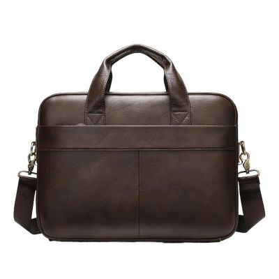 ERJGIKL Briefcase Men's Genuine Leather Bag Office Bags For Men Messenger Laptop Business 15 Inch(Offee)
