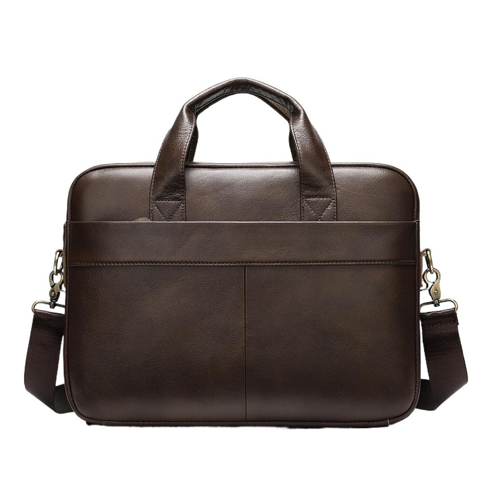 ERJGIKL Briefcase Men's Genuine Leather Bag Office Bags For Men Messenger Laptop Business 15 Inch(Offee)