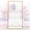 LumaGrove Metal WeddingArch Backdrop Stand Gold White, BalloonArch Strong Sturdy SquareArch Frame, with Stable Base(Gold,W100 x H220 cm) view 1