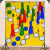 10X7ft Fabric Classic Board Game Pieces Set Backdrop, Colorful Plastic Playing Pawns in Red, Blue, Green, Yellow for Traditional Table Games Background, Party Game Accessories view 3