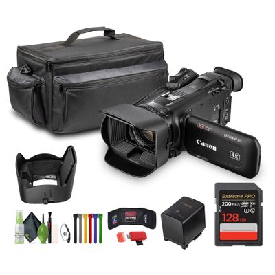 Canon LEGRIA HF G70 PAL UHD 4K Camcorder Bundle with 128GB Memory Card + Carrying Case + Cleaning kit + More