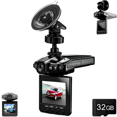 Dash Camera for Car (HD & Wide Angle), 360 Dash Cam with Infrared Night Vision, Vehicle Window Camera for Clear Video Surveillance with Suction Cup Bracket, 16g/32g Optional (32GB)