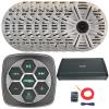 Marine Bluetooth 3-Zone Controller, 8X 6.5 195 Watt Max Power 4 Ohm Coaxial Speakers, 8X 8 Grille Speakers, 800 Watt 8-Channel Full-Range Class D Amplifier, Amp Install Kit (White) view 1
