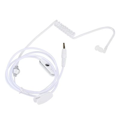 Security Headset with Flexible Tube and Comfortable Fit, 3.5mm Wired Earpiece with Mic for Event Staff (White)