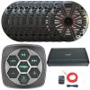 Marine Bluetooth 3-Zone Controller, 8X 6.5 195 Watt Max Power 4 Ohm RGB LED Coaxial Speakers, 8X 6.5 Grille Speakers, 800 Watt 8-Channel Class D Amplifier, Amp Install Kit view 1