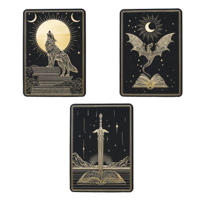 Kindle Insert Set of 3 for Clear Case Foil Fantasy Sword, Dragon & Wolf Cards for Kindle Paperwhite 11th Gen, 12th Gen, ColorSoft & Signature Edition (7.0 Inches)