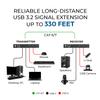 OREI USB 3.2 Over Ethernet HDbaseT Cat6 Extender LAN Upto 330 Feet - Dual Host Extends 2X USB-C/ 2X USB-A Signal Over LAN Ethernet - RS-232, PoC, Supports All Operating System view 3