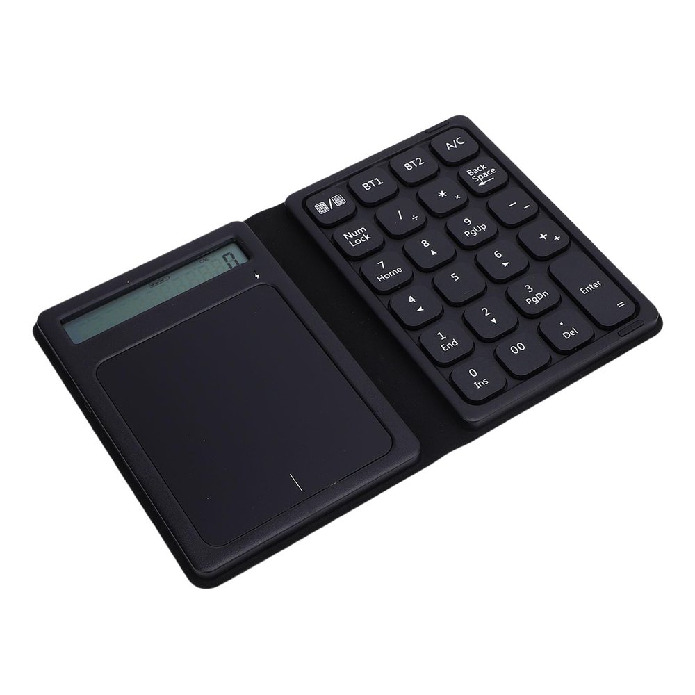 Goshyda Bluetooth Number Pad Foldable, Wireless Numeric Keypad with Calculator Display & Touchpad, 23 Keys Accounting Numpad for OS X Android Wins