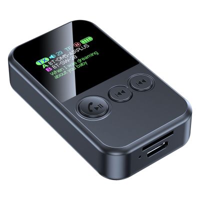 Digital Music Player - Hd Low Latency Receiver, Wireless Audio Adapter, Color Screen Converter, Portable Car Stereo Device | Compact Travel Transmitter for Headsets Tablets Mobile Phones Men Women