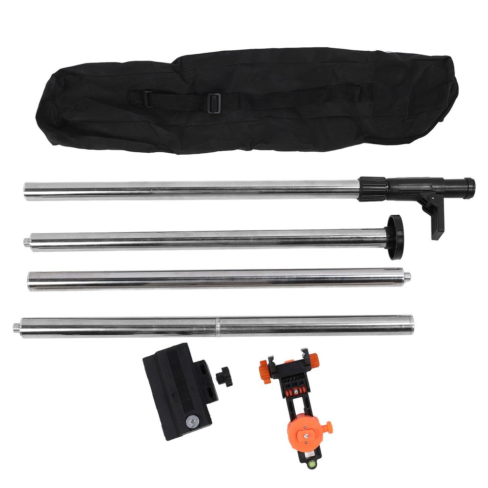 Adjustable Telescopic Pole 9.84FT | 6mm & 15.2mm Interface for Levels/Cameras/Projectors | Aluminum Alloy Mounting Rod with Portable Storage Bag | 3.0m Extension Pole
