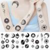 10 Sheets Sun & Moon Temporary Tattoos Birthday Themed Party Supplies Decoration Favors Lunar & Solar Sticker Teenagers, men, women Activity Class Prizes view 3