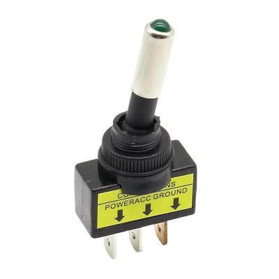 BHUPWZE 10 Pcs 12V 20A Car Auto Red Blue Yellow/Color Toggle Rocker Switch 3 Pin SPST ON/Off for Vehicles Switches(Green)