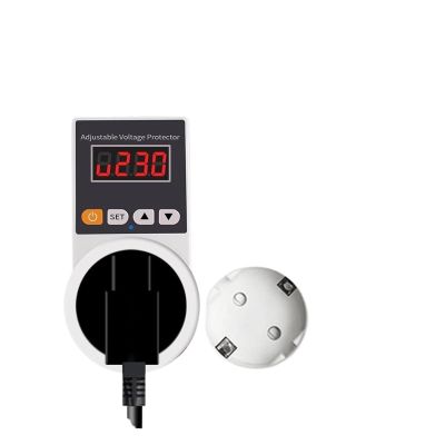 Automatic Voltage Protector Socket AC 220V Adjustable 16A Power Surge Protector EU Plug Socket Voltage Safe Refrigerator Protect(UK Plug)