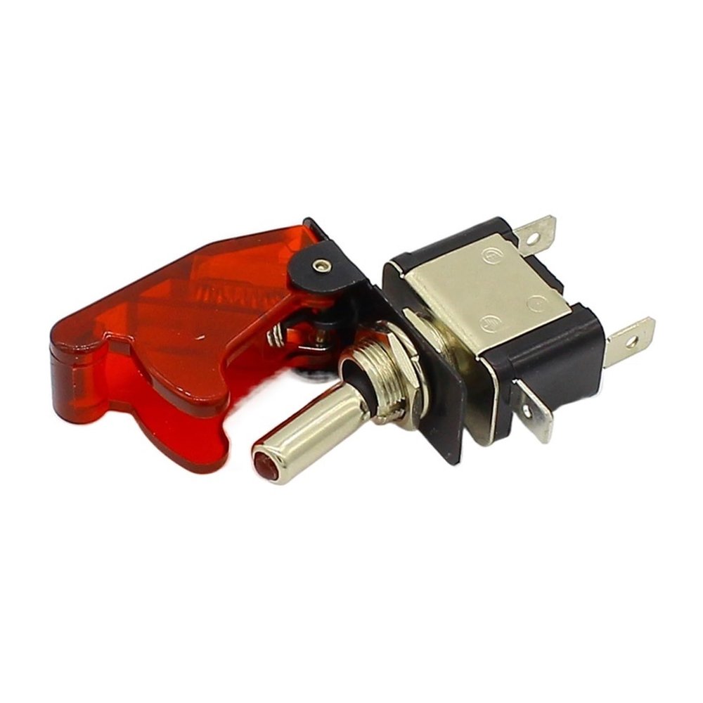 BHUPWZE 4pcs Red 12V 20A Racing Car Truck Boat Cover Push Button Rocker Toggle Switch Control(Red)
