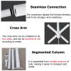 Detachable Solar Panels/Camera Mounting Bracket Pole, Assembled Security Camera Stand Easy Install, Surveillance Cameras Holder Column 7 10 16 20ft(ligjt grey,H-4.5m/14.8') view 3