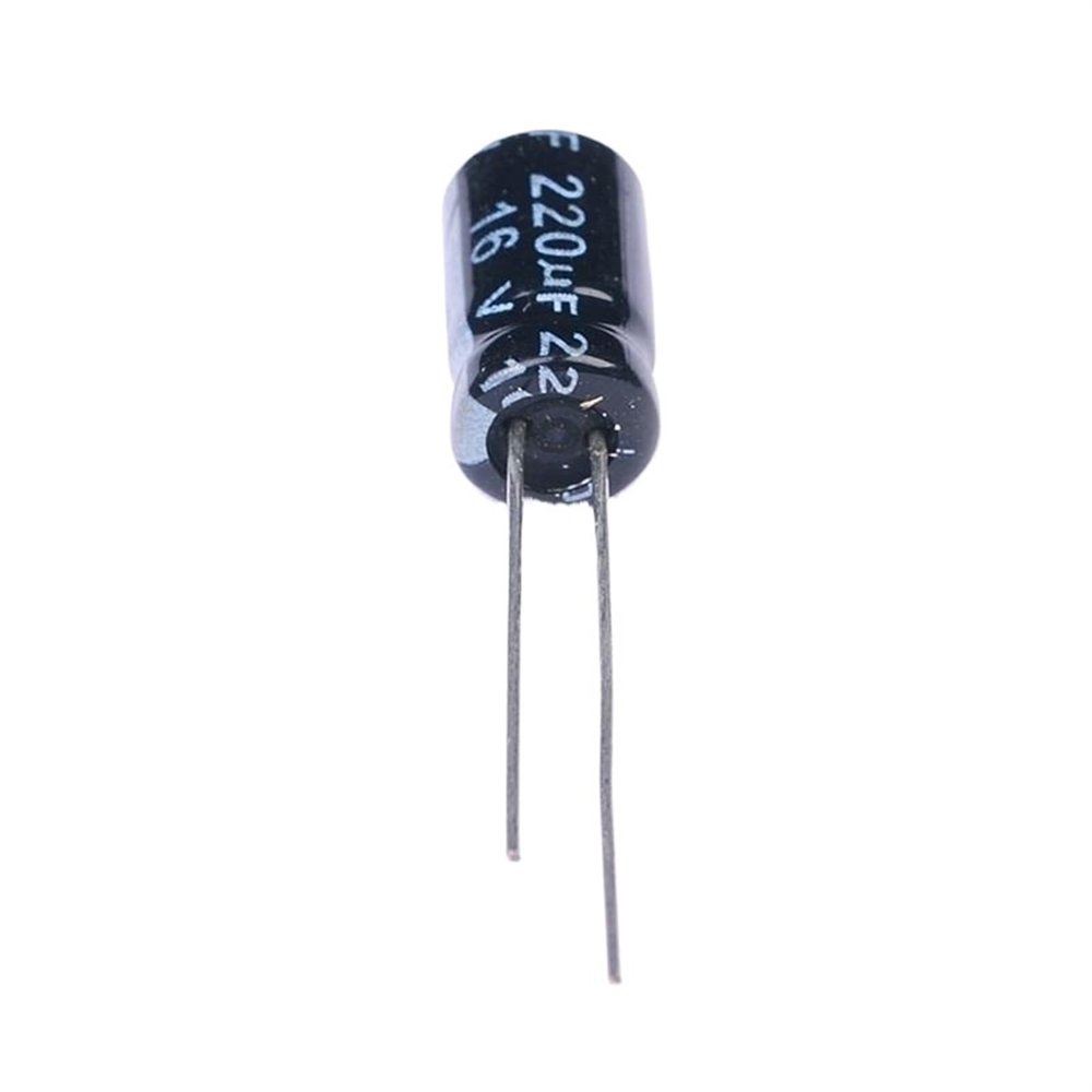 100PCS 220UF 16V Electrolytic Capacitor 6 * 12mm