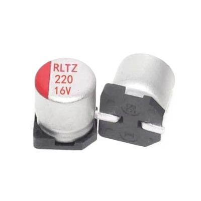10PCS 6.3V 10V 16V 25V 35V 50V 63V SMD Solid Electrolytic Capacitor 47UF 100UF 220UF 330UF 470UF 1000UF(16V220UF 6.3X7.7)