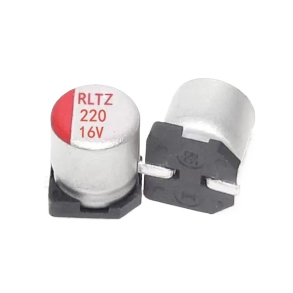 10PCS 6.3V 10V 16V 25V 35V 50V 63V SMD Solid Electrolytic Capacitor 47UF 100UF 220UF 330UF 470UF 1000UF(16V220UF 6.3X7.7)