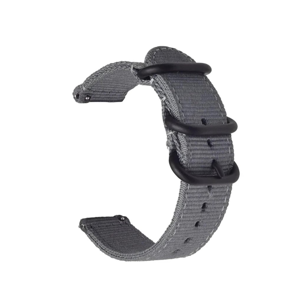 22mm 20mm Woven Nylon Strap For Watch 6 4 5 44mm Gear S3 Classic Active 2 Band 24mm 18mm Fabric(Gray,24mm)