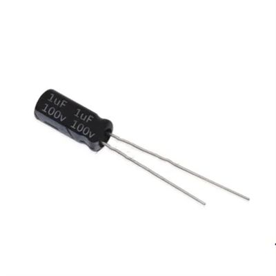 100pcs 100V1UF Radial Electrolytic Capacitor 1uF 100V 5mm*11mm